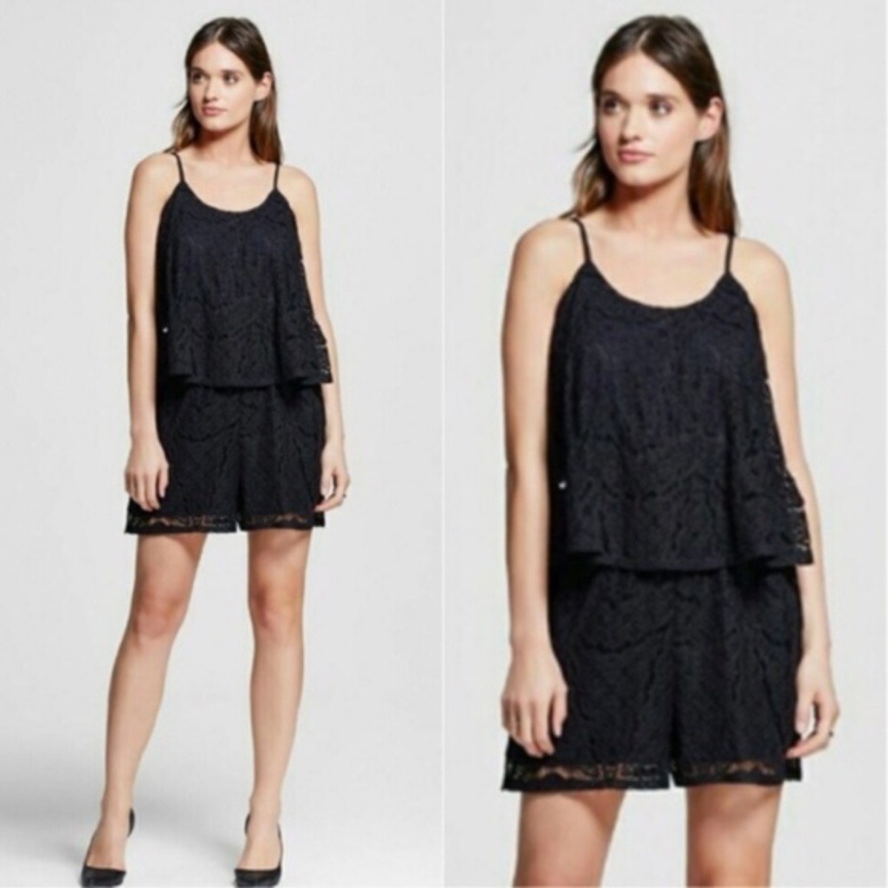 Mossimo l Black Lace Spaghetti Strap Romper